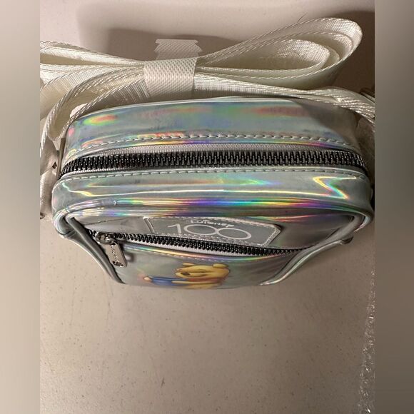 Disney 100 Winnie The Pooh Pose Iridescent Holographic, Oil Slick Vegan Leather - Picture 5 of 8